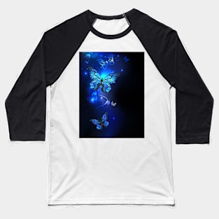 Morpho Butterfly in the Black Background Baseball T-Shirt